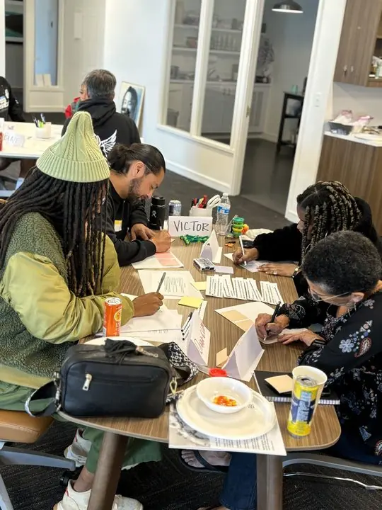 Captured: A small group activity during the first Co-creative session.