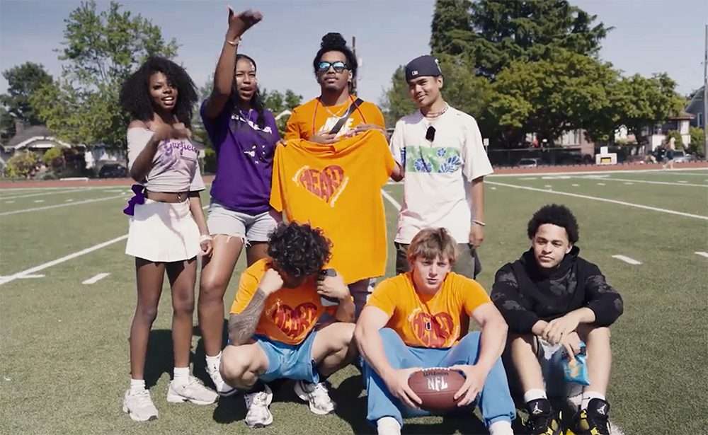 A group of high school students posing for a photo.